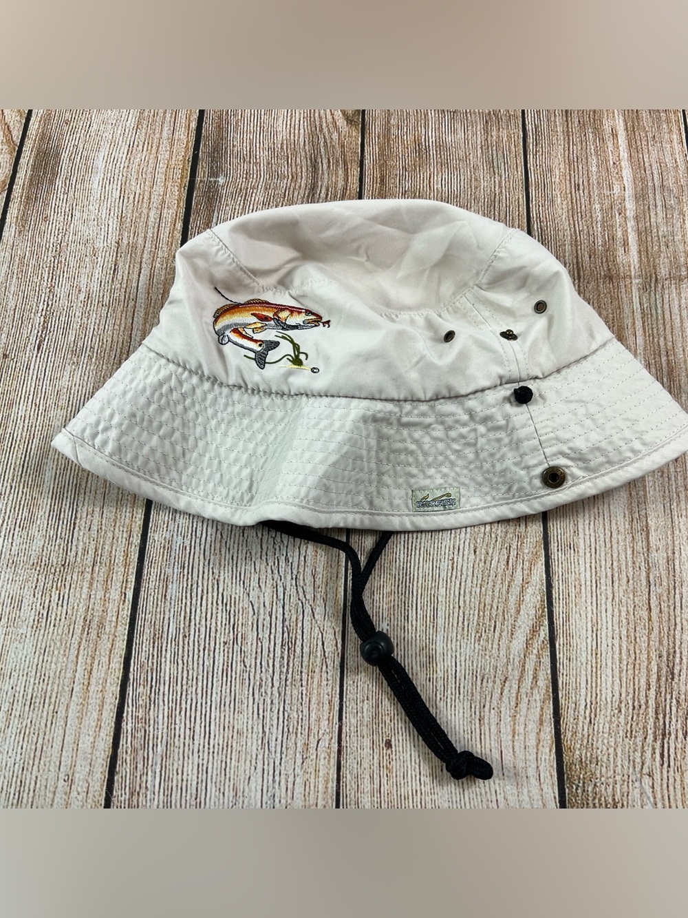Just Hook 'Em Beige Fishing Bucket Hat One Size Shade Shack